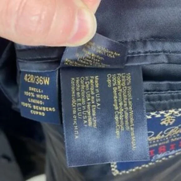 Brooks Brothers 1818 Madison Navy Blue 100% Wool Blazer Size 42R 36W Sports Coat - Picture 8 of 11